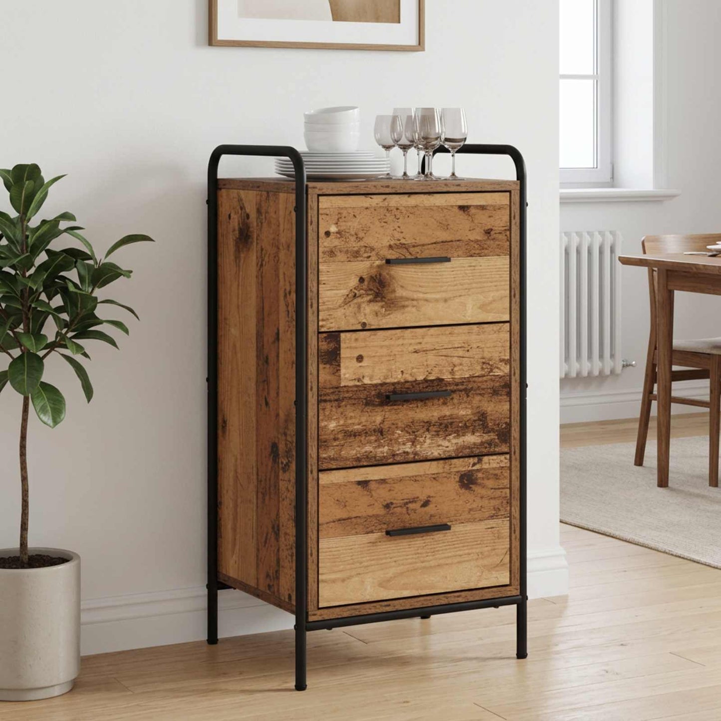 vidaXL Πλαϊνό γραφείο Παλαιωμένο ξύλο 97 x 33 x 81 εκ