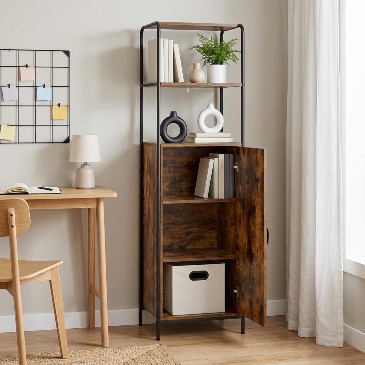 vidaXL Highboard Καπνισμένο Ξύλο Δρυός 40 x 33 x 161 εκ