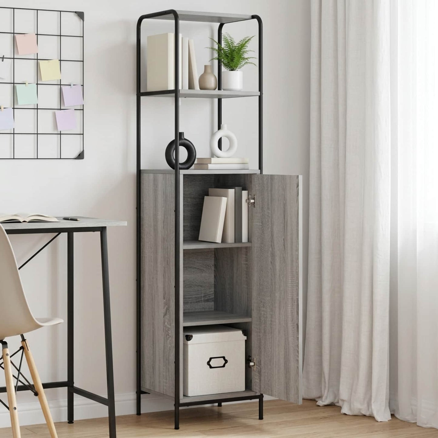vidaXL Highboard Γκρι Sonoma 40 x 33 x 161 εκ Επεξεργασμένο Ξύλο