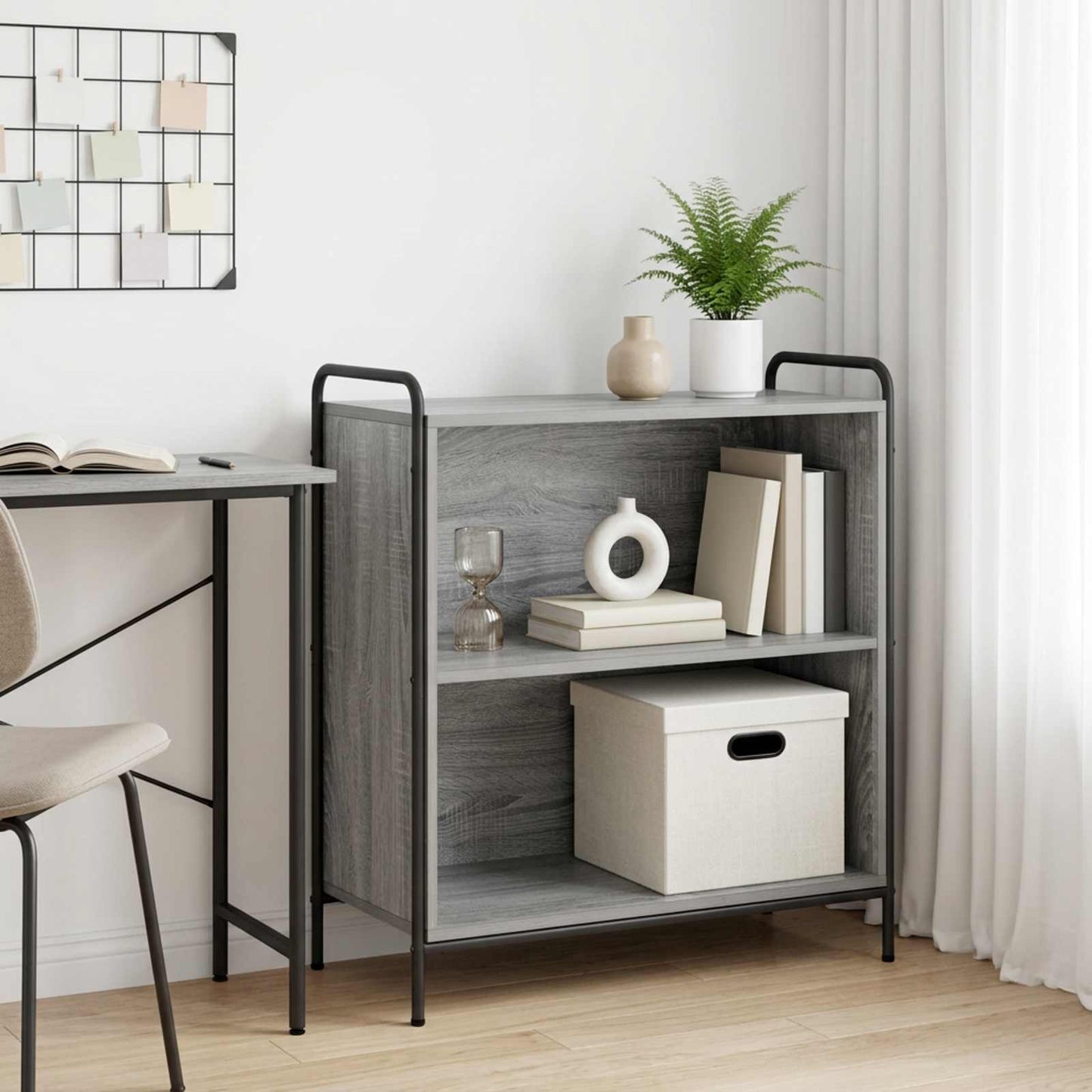 vidaXL Βιβλιοθήκη 80 x 33 x 80 εκ. Επεξεργασμένο Ξύλο Γκρι Sonoma