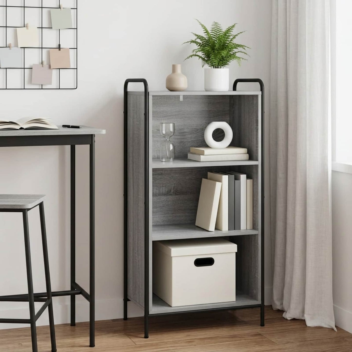 vidaXL Βιβλιοθήκη 55,5 x 33 x 174 εκ Επεξεργασμένο Ξύλο Γκρι Sonoma
