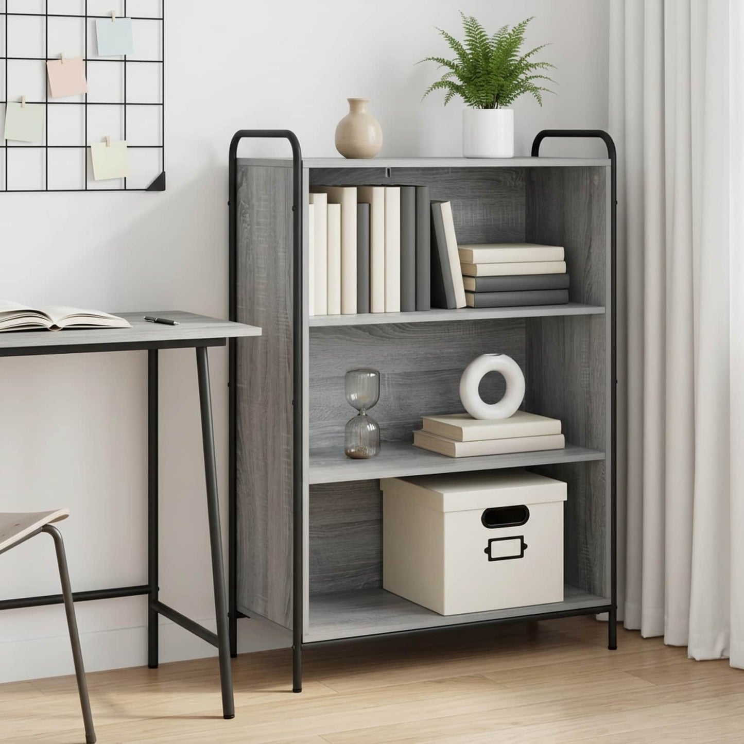 vidaXL Βιβλιοθήκη 55,5 x 33 x 174 εκ Επεξεργασμένο Ξύλο Γκρι Sonoma
