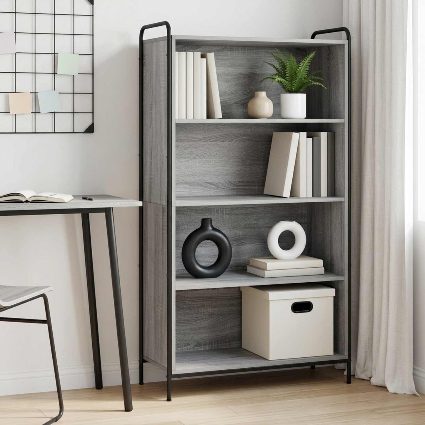 vidaXL Βιβλιοθήκη 55,5 x 33 x 174 εκ Επεξεργασμένο Ξύλο Γκρι Sonoma