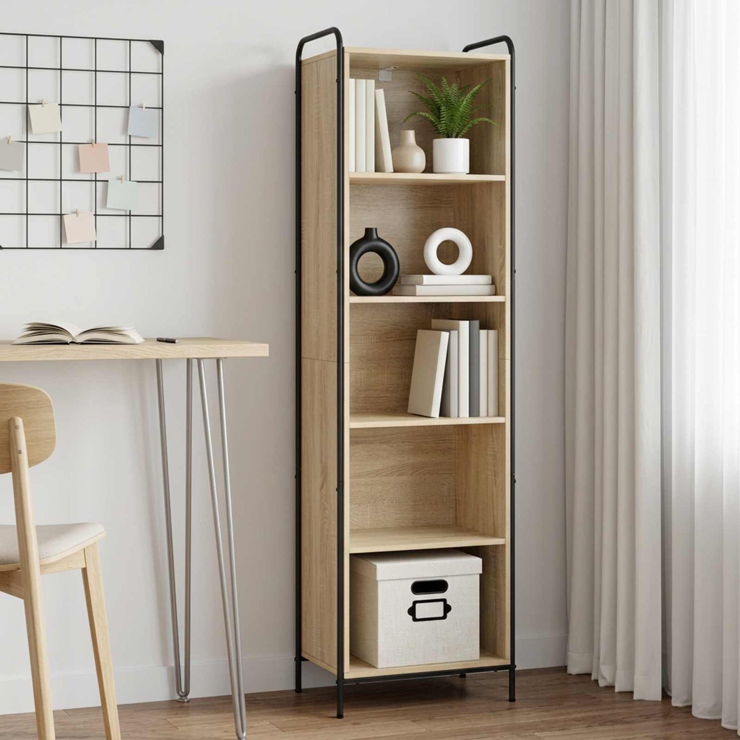 vidaXL Βιβλιοθήκη 55,5 x 33 x 174 εκ Επεξεργασμένο Ξύλο Sonoma Δρυς
