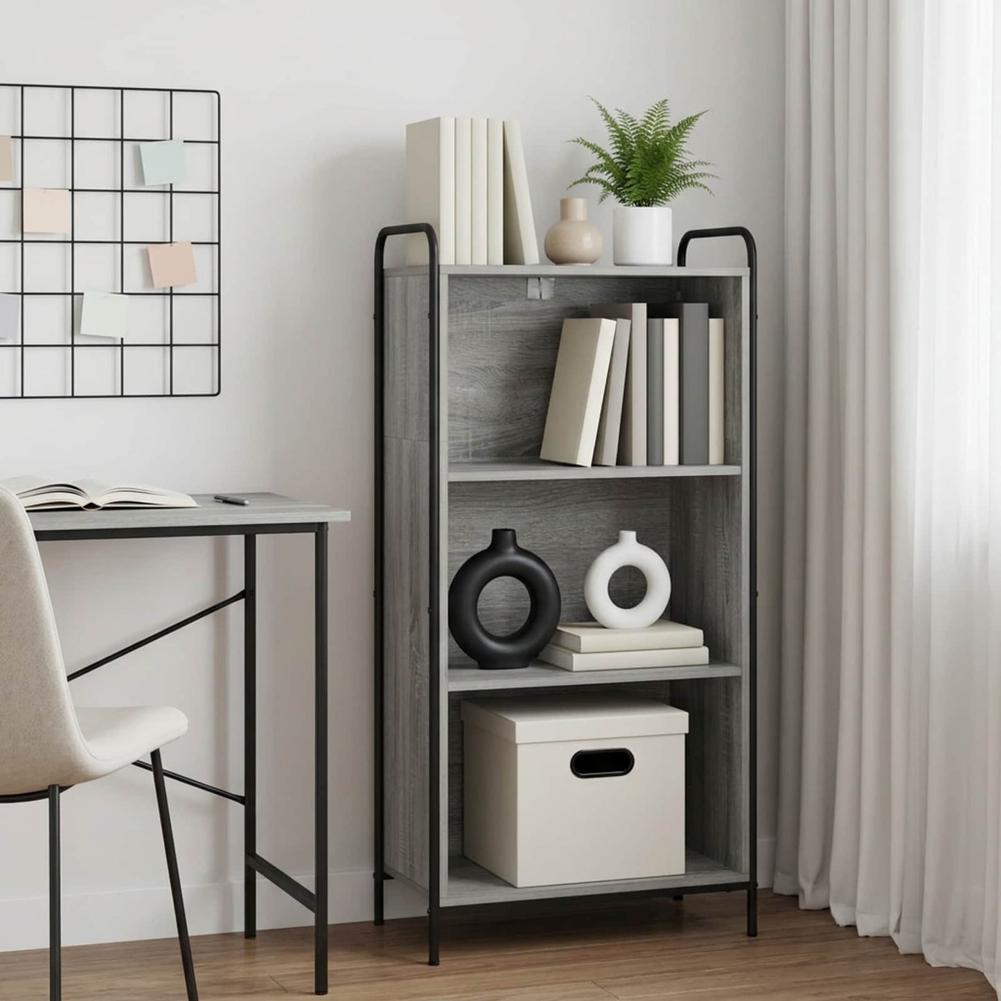 vidaXL Βιβλιοθήκη 55,5 x 33 x 174 εκ Επεξεργασμένο Ξύλο Γκρι Sonoma