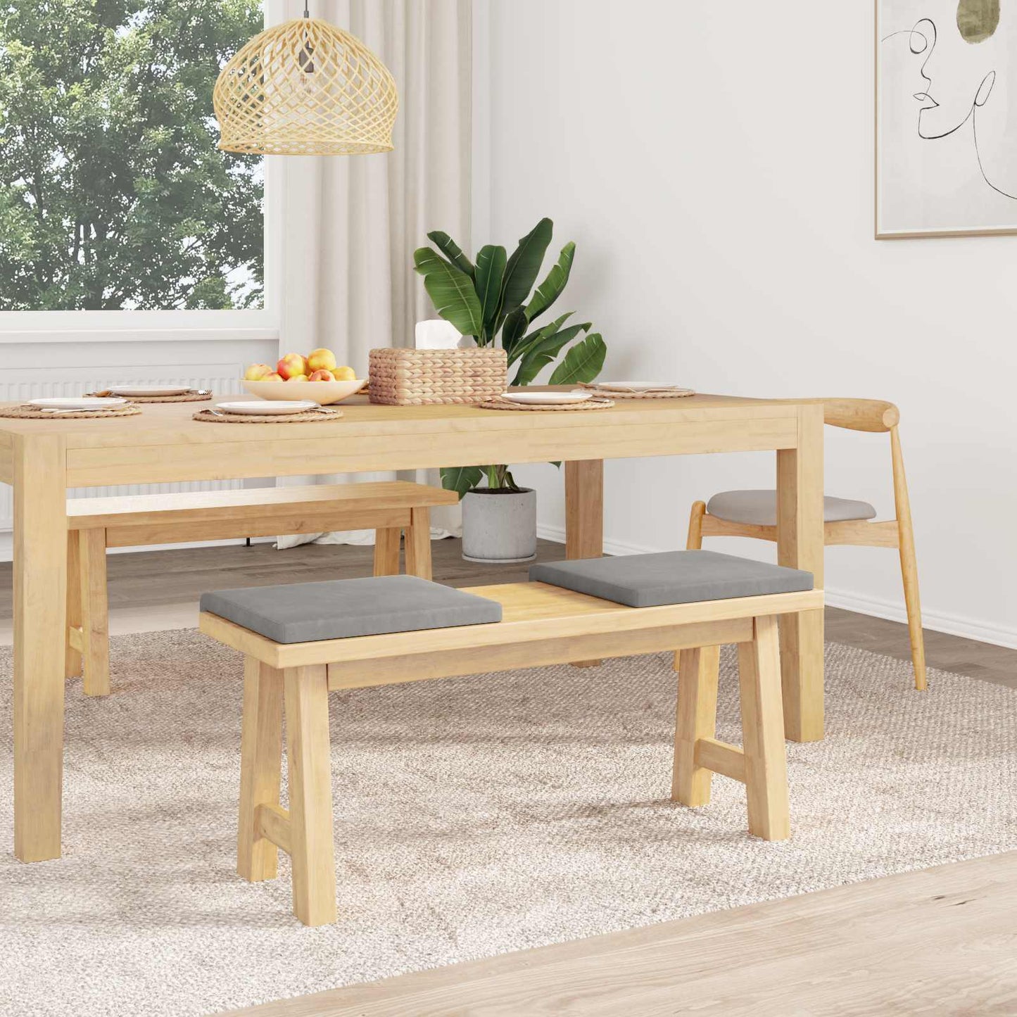 vidaXL Μαξιλάρι πάγκου 2 τμχ. Βελούδο Ανοιχτό γκρι Βάθος 35 εκ.