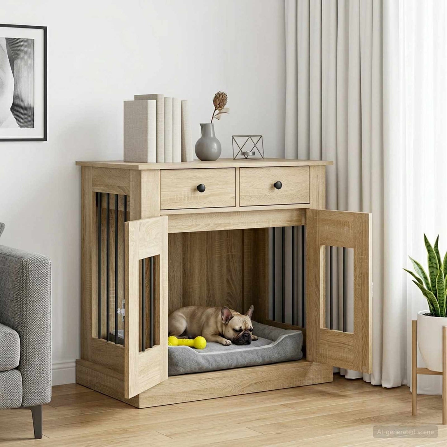 vidaXL Έπιπλο για κλουβί σκύλου Sonoma Δρυς 80 x 47,5 x 80 εκ