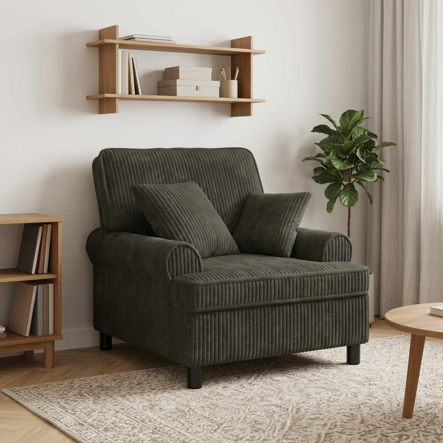 vidaXL XL Πολυθρόνα με Μαξιλάρια Ανθρακί Ύφασμα 1,5 Γραμμές