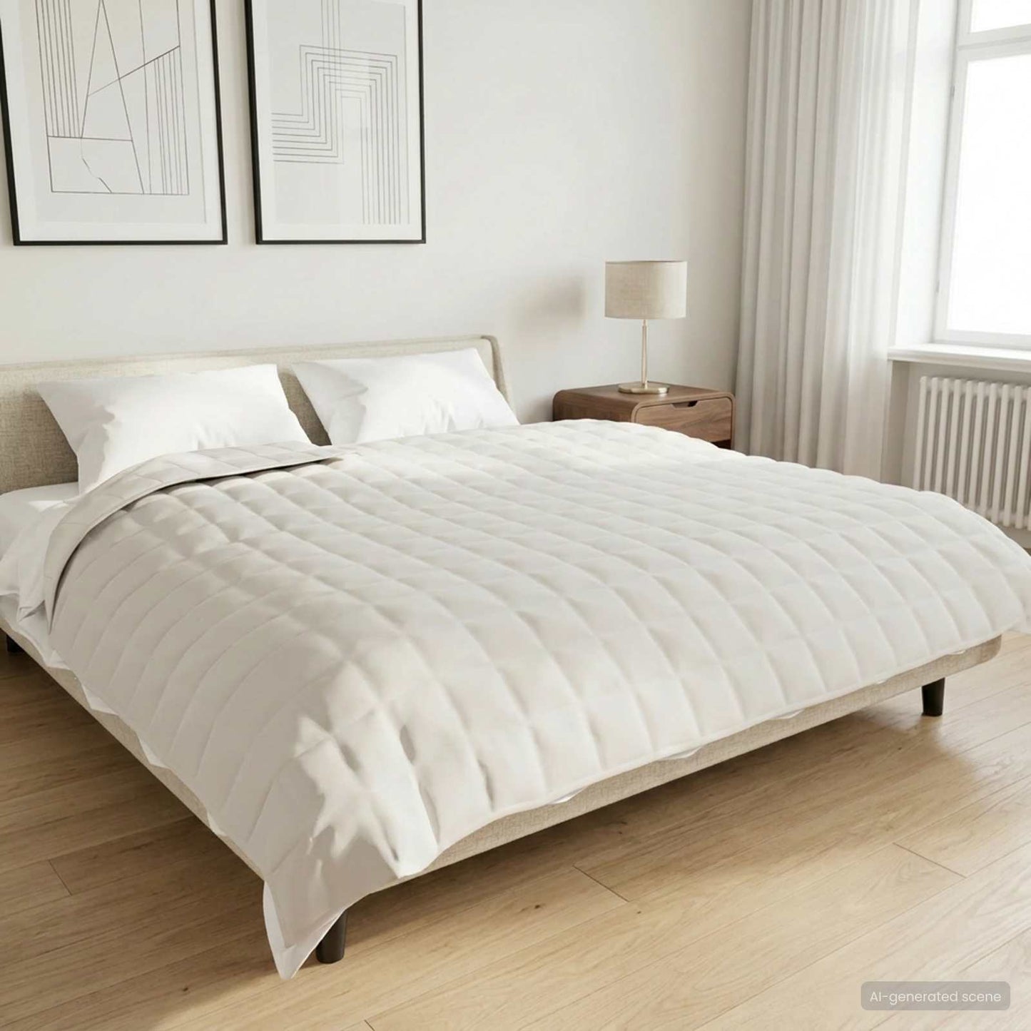 vidaXL Βάρος Κουβέρτα Λευκό 200 x 200 cm 9 kg 100% Βαμβάκι 205T