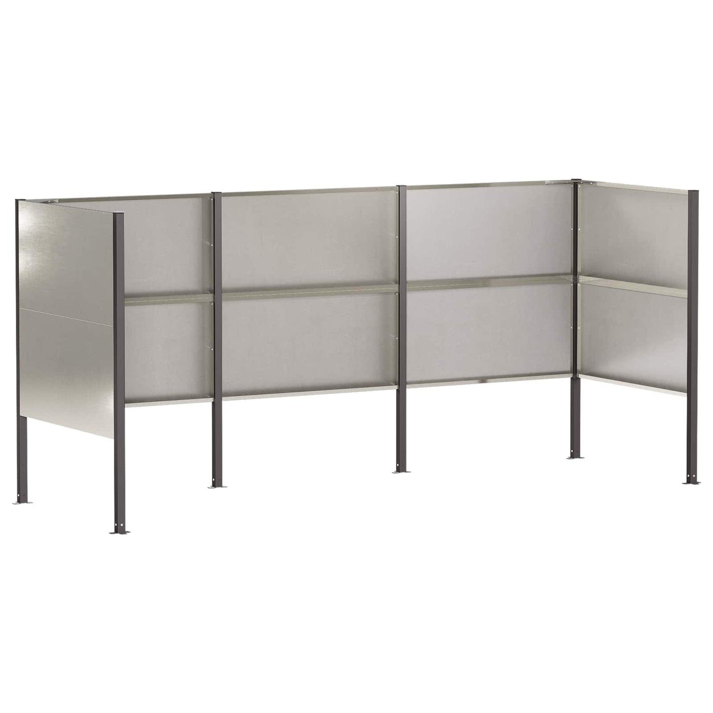 vidaXL Κάλυμμα Κάδου Απορριμμάτων 249 x 85 x 113 εκ Ανοξείδωτο Ατσάλι