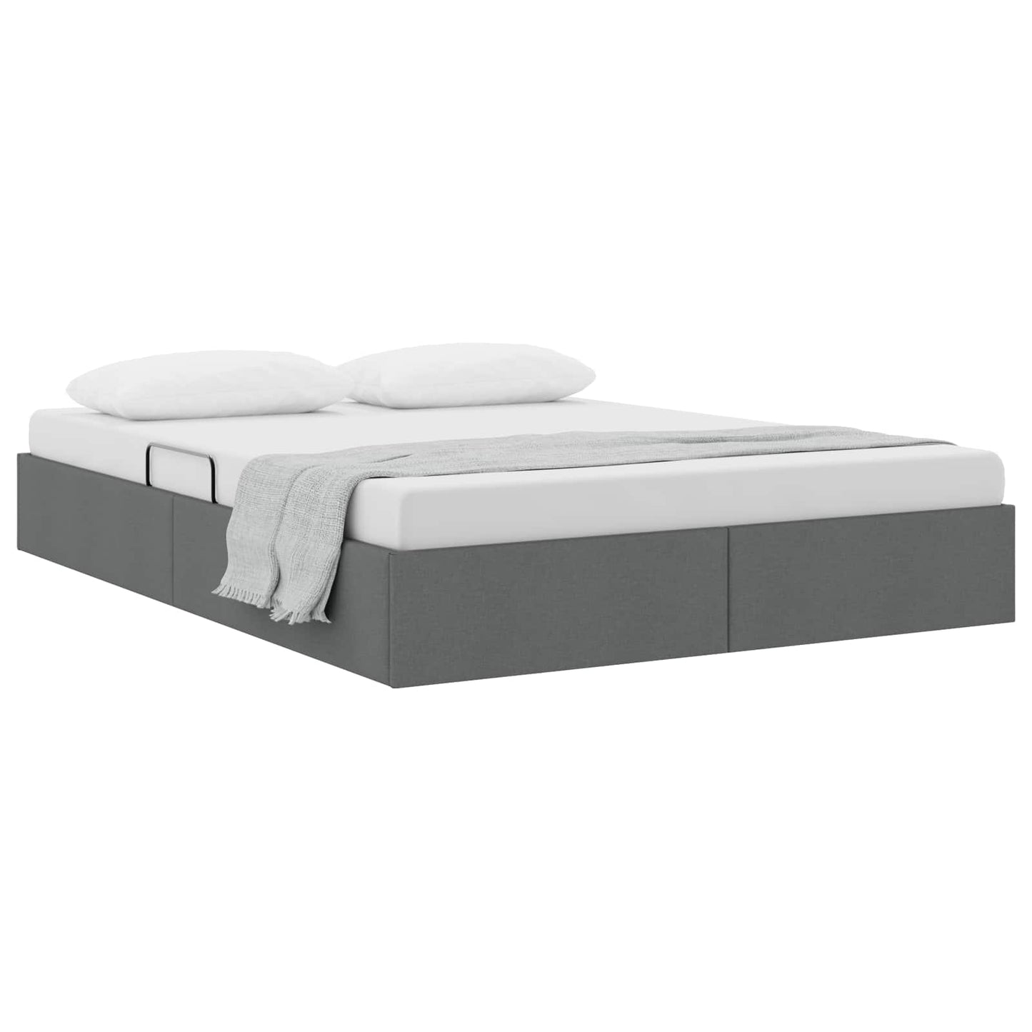 vidaXL Κρεβάτι Οθωμανικού Τύπου Σκούρο Γκρι 140 x 200 cm ύφασμα