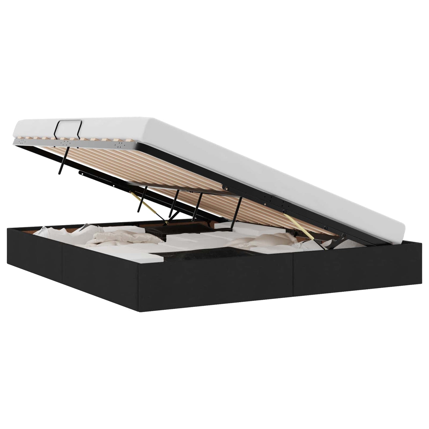 vidaXL Κρεβάτι Οθωμανικού Τύπου Μαύρο 160 x 200 cm ύφασμα