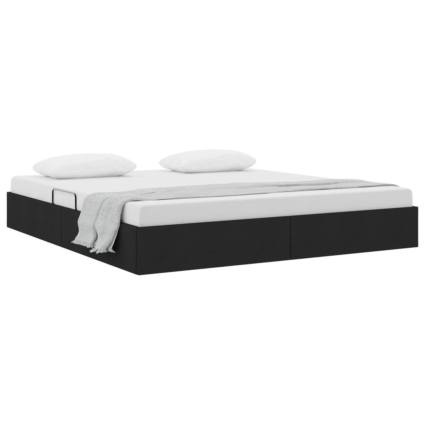 vidaXL Κρεβάτι Οθωμανικού Τύπου Μαύρο 160 x 200 cm ύφασμα
