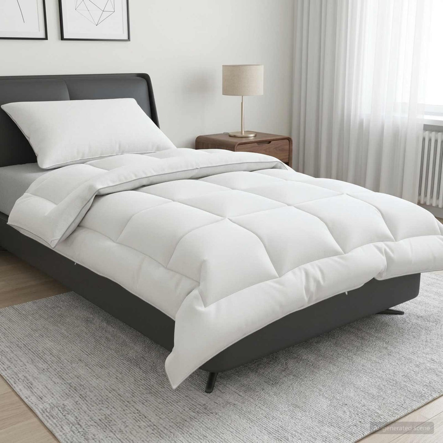 vidaXL Σέτ Παπλώματος και Μαξιλαριού 2 τμχ. 155x200 εκ. 4 Εποχές Μαλλί