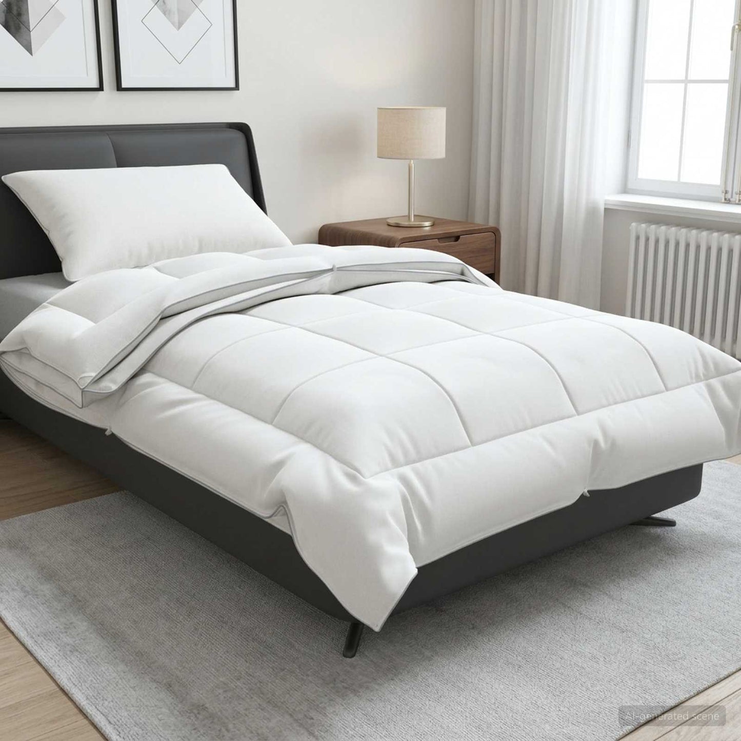 vidaXL Σέτ Παπλώματος και Μαξιλαριού 2 τμχ. 155x200 εκ. 4 Εποχές Μαλλί