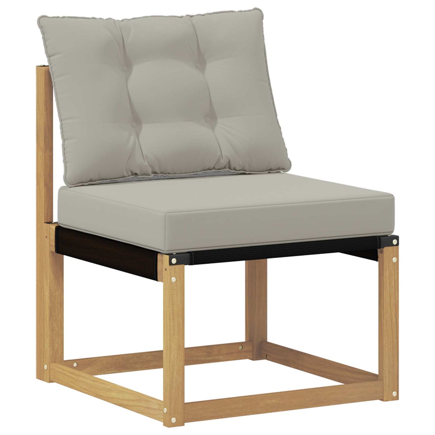 vidaXL Εξωτερικός καναπές Στερεό ξύλο ακακίας και Textilene Λευκό