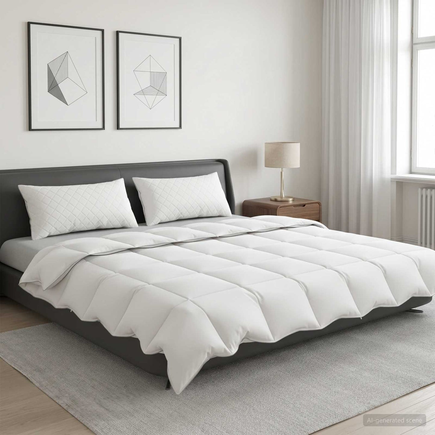 vidaXL Πάπλωμα FULDA 220 x 260 cm Καλοκαίρι 100 GSM 90% Χήνας Λευκό