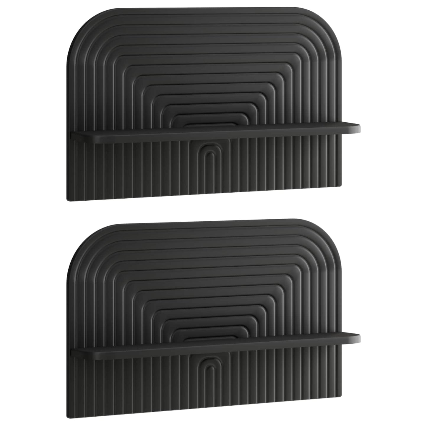 vidaXL Ράφι Τοίχου 2 τμχ. Μαύρο 60 x 13.5 x 37.5 cm Επεξεργασμένο Ξύλο