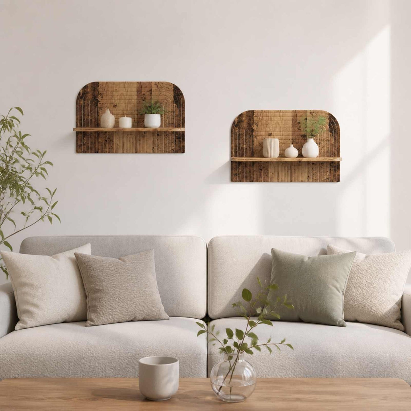 vidaXL Ράφι Τοίχου 2 τμχ. Παλαιωμένο ξύλο 60 x 13.5 x 37.5 cm