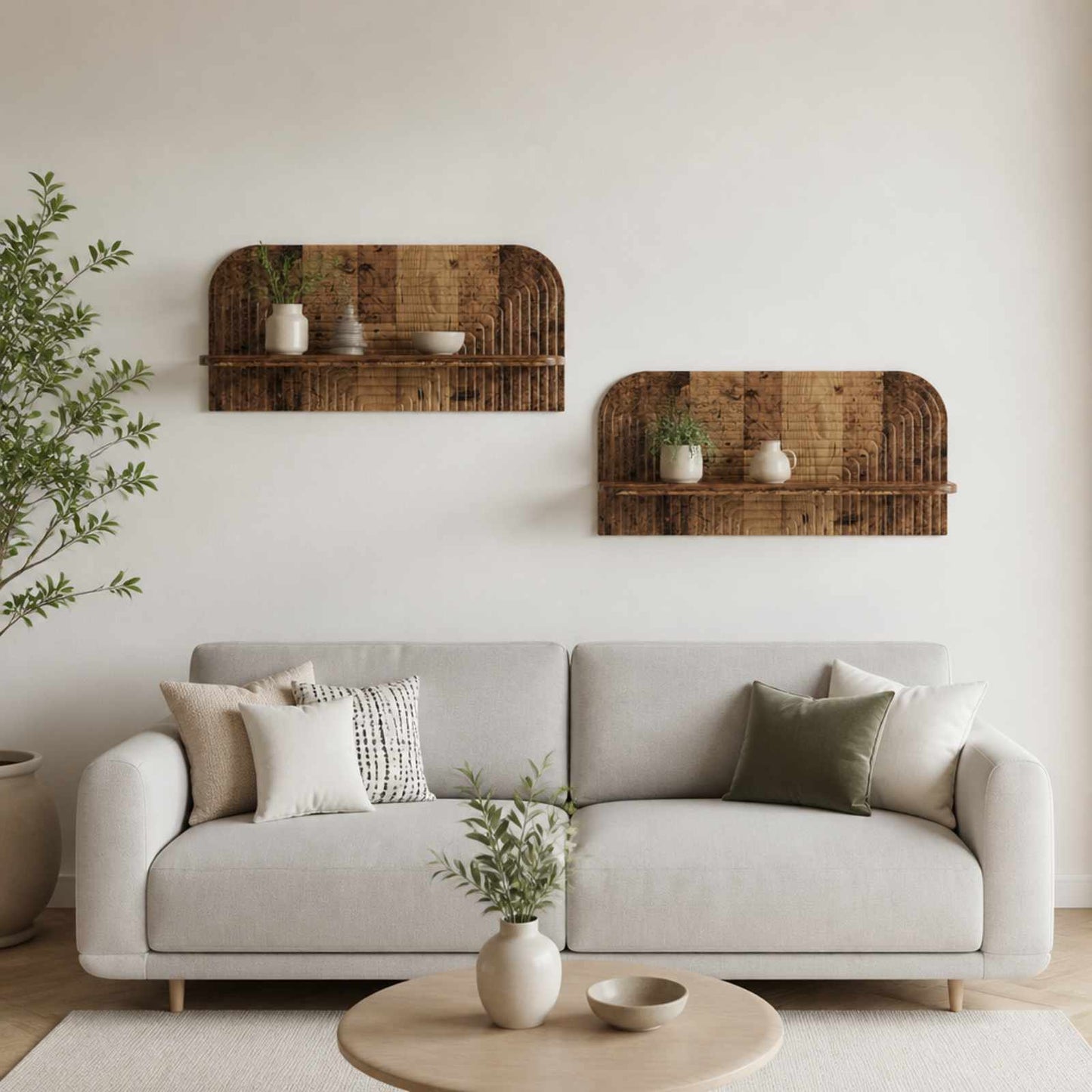 vidaXL Ράφι Τοίχου 2 τμχ. Παλαιωμένο ξύλο 80,5 x 13,5 x 37,5 cm