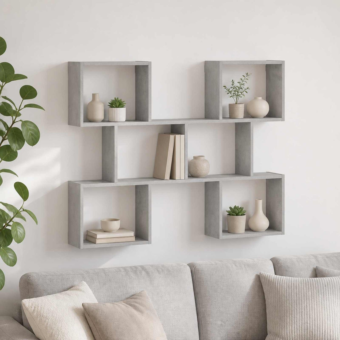 vidaXL Ράφι Τοίχου Γκρι Σκυροδέματος 103 x 17 x 80 cm