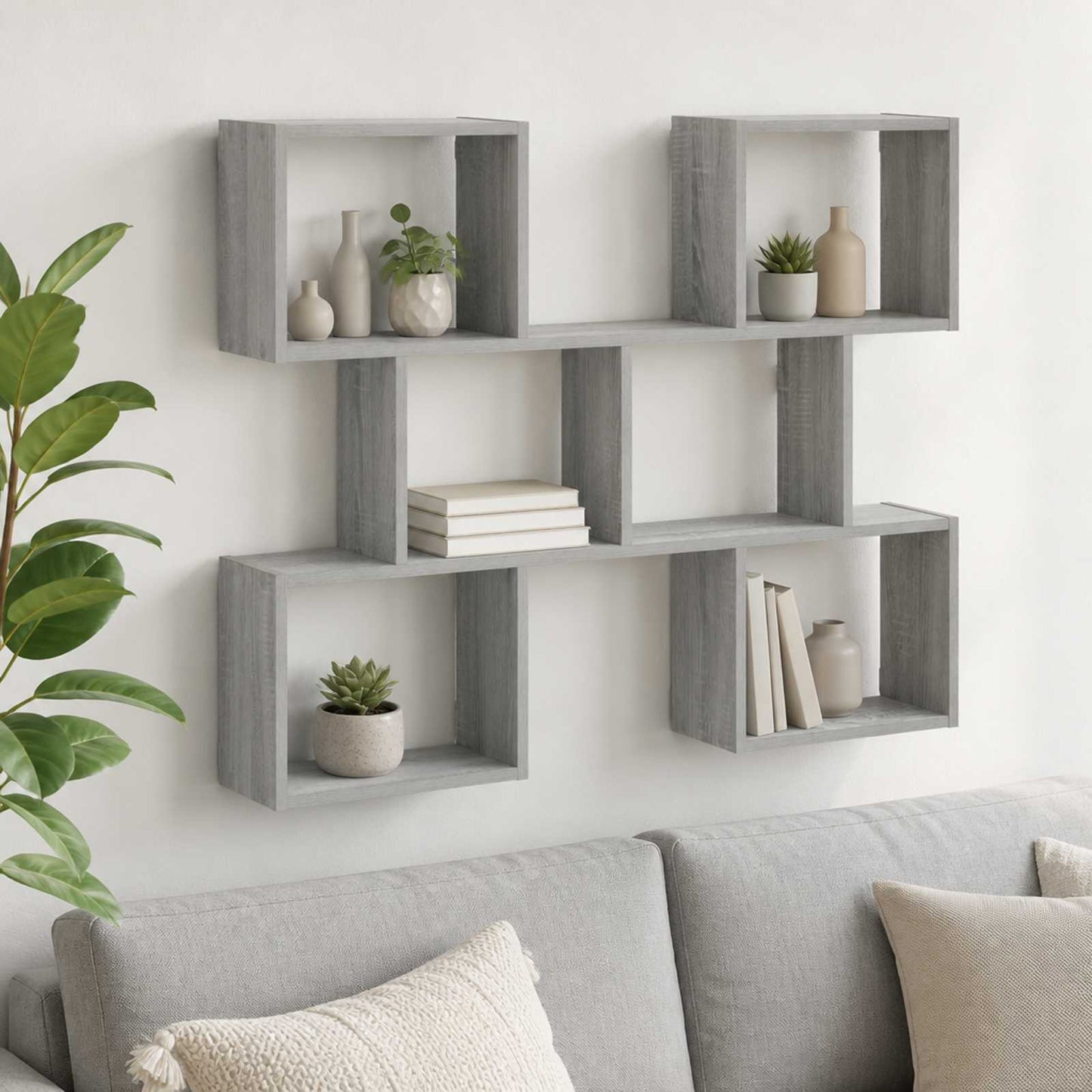 vidaXL Ράφι Τοίχου Γκρι Sonoma 103 x 17 x 80 cm Επεξεργασμένο Ξύλο