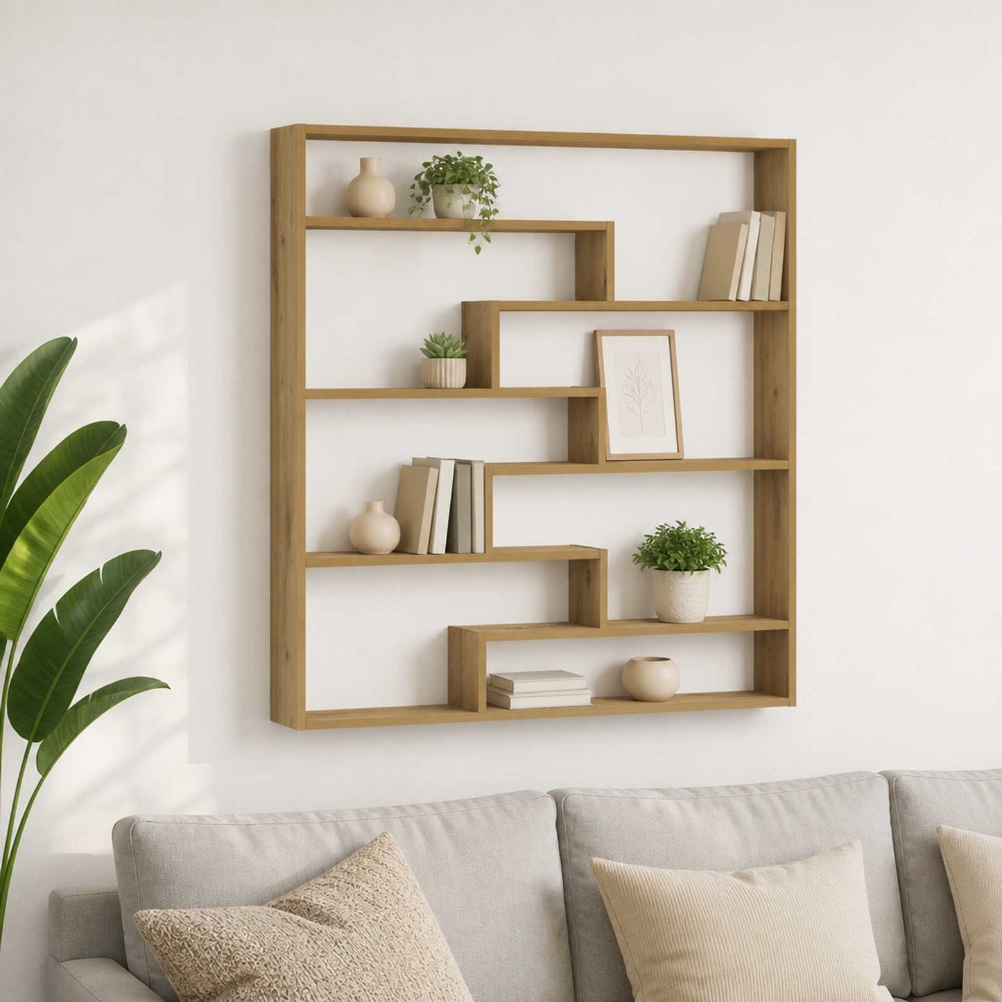 vidaXL Ράφι Τοίχου Artisan Δρυς 103 x 17 x 102 εκ. Επεξεργασμένο Ξύλο