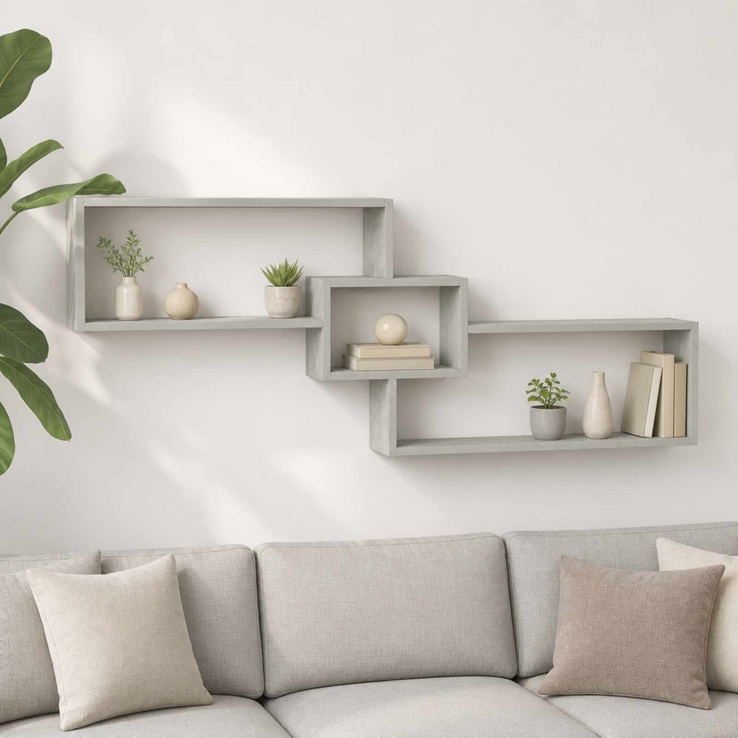 vidaXL Ράφι Τοίχου Γκρι Σκυροδέματος 158 x 17 x 53 εκ.