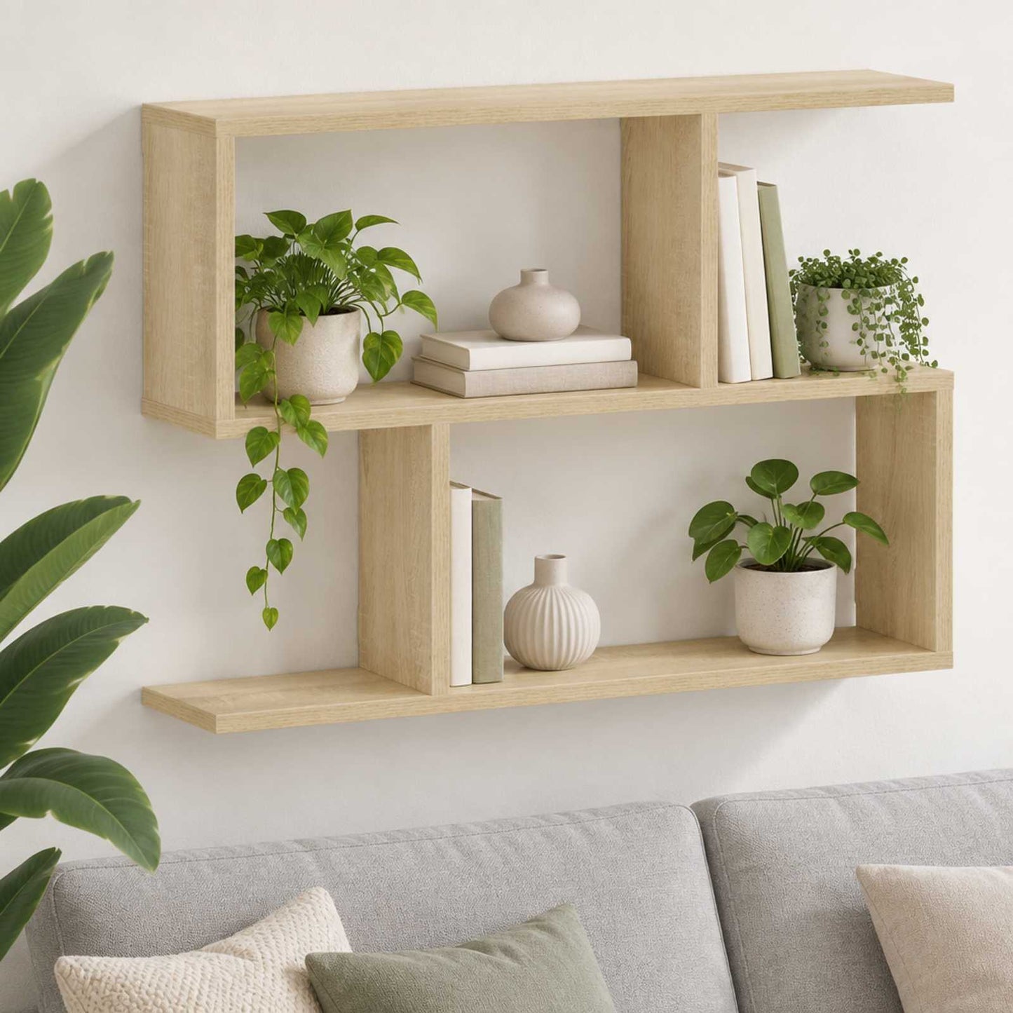 vidaXL Ράφι Τοίχου Sonoma Δρυς 72 x 17 x 55.5 cm Επεξεργασμένο Ξύλο