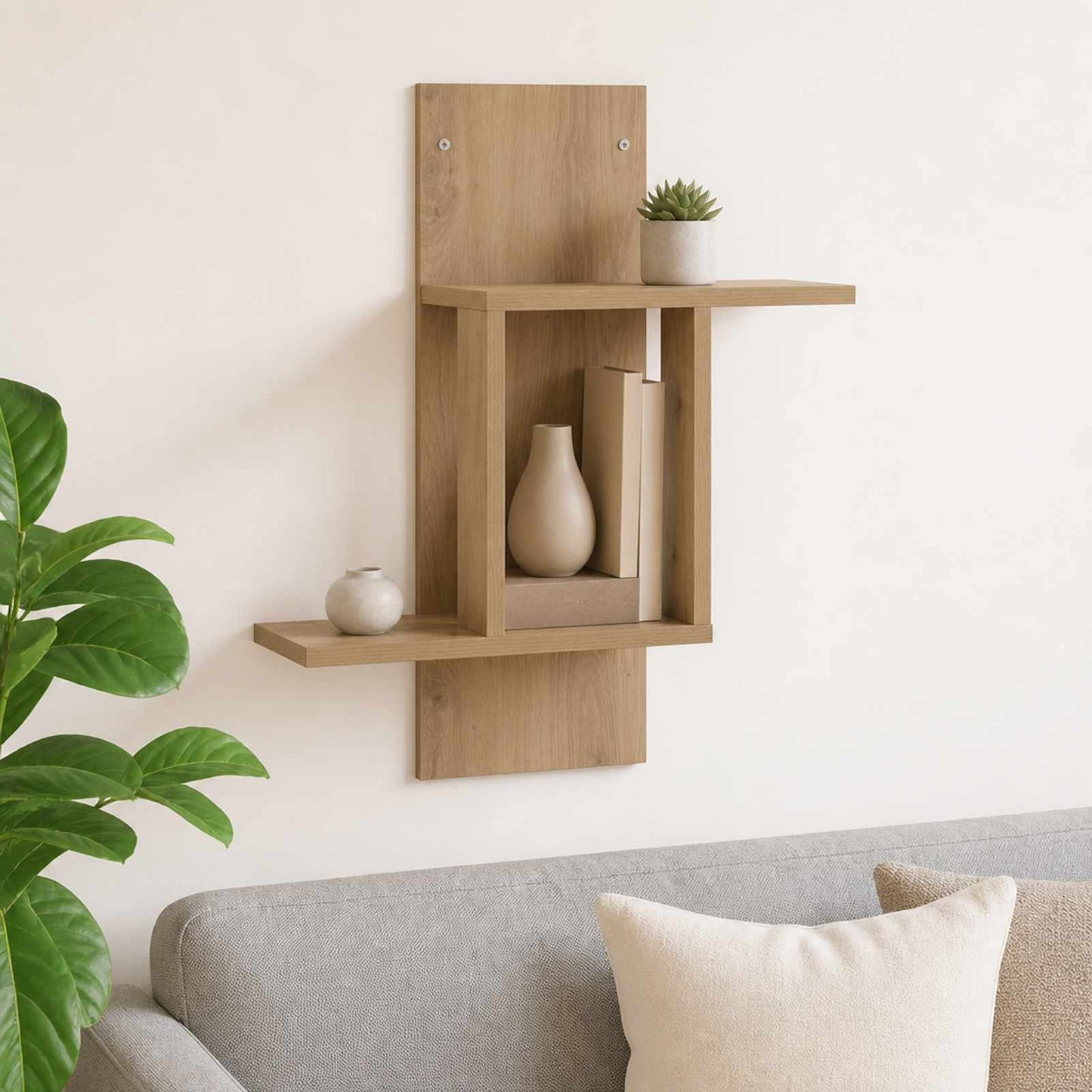 vidaXL Ράφι Τοίχου Artisan Δρυς 59 x 17 x 63 εκ. Επεξεργασμένο Ξύλο
