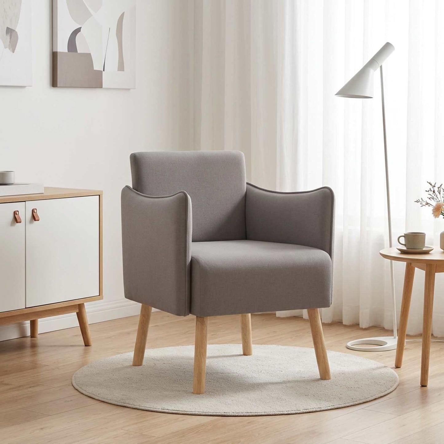vidaXL Διακοσμητική καρέκλα Taupe Ύφασμα