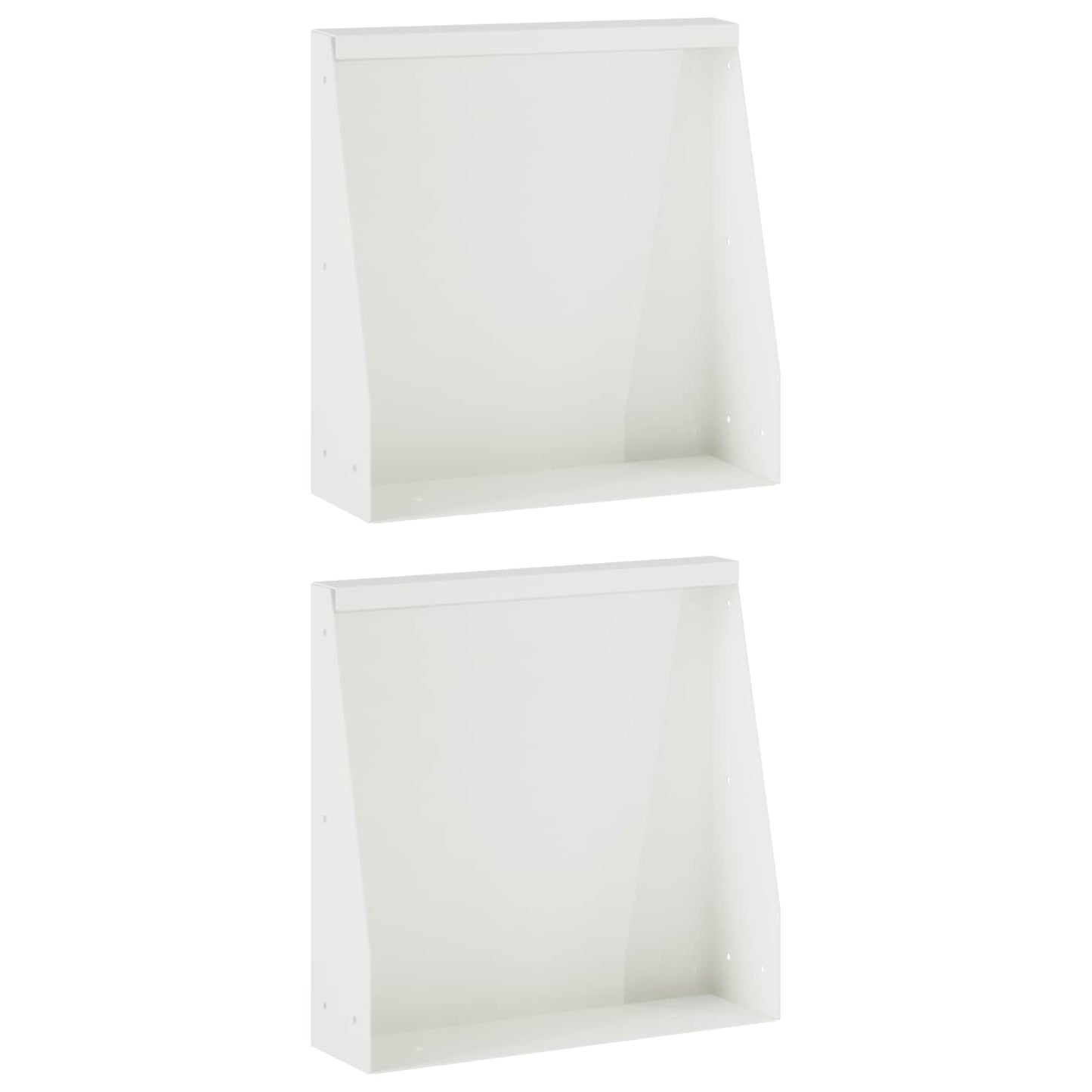 vidaXL Τοίχος Στήριξης 2 τμχ. 40 x 12 x 40 εκ. Ατσάλι Λευκό