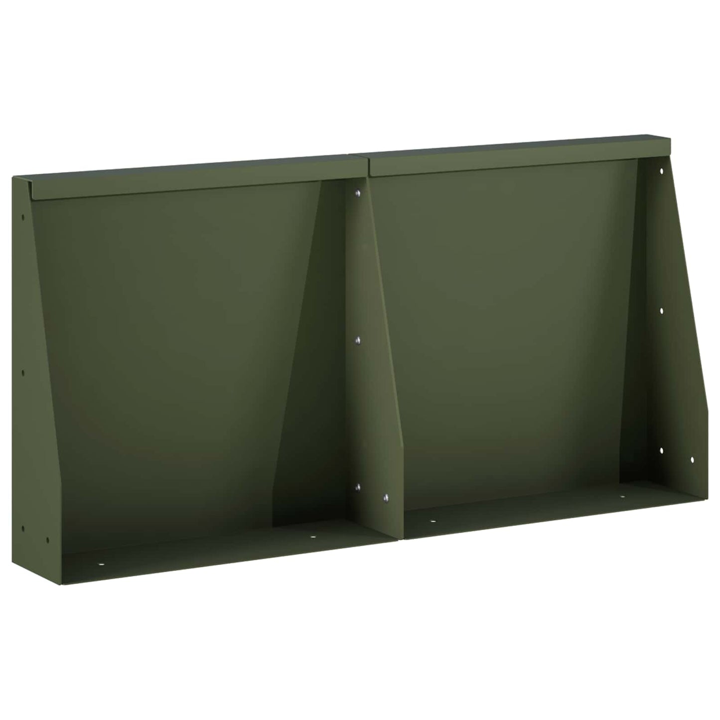vidaXL Τοίχος Στήριξης 2 τμχ. 40 x 12 x 40 εκ. Ατσάλι Λαδί