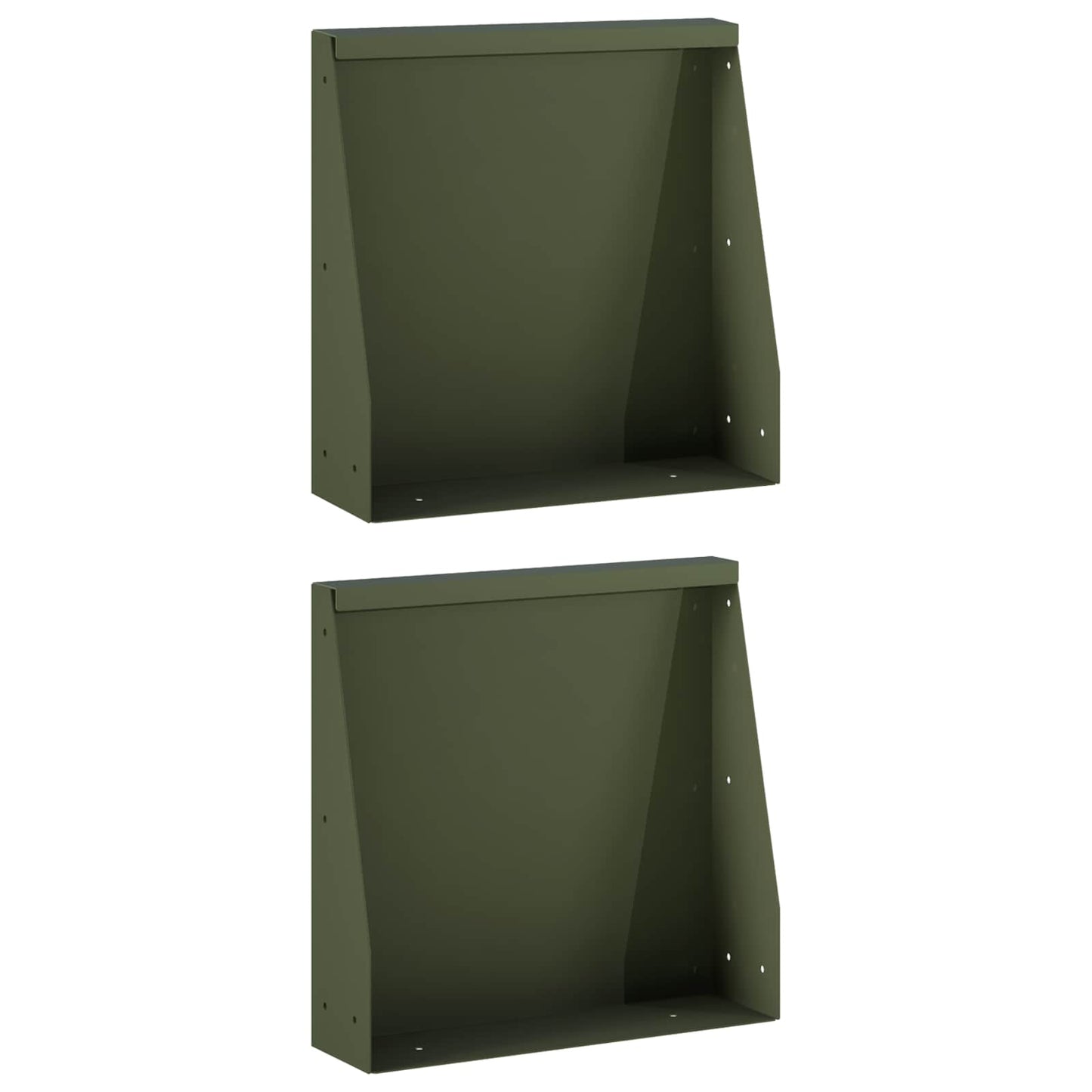 vidaXL Τοίχος Στήριξης 2 τμχ. 40 x 12 x 40 εκ. Ατσάλι Λαδί