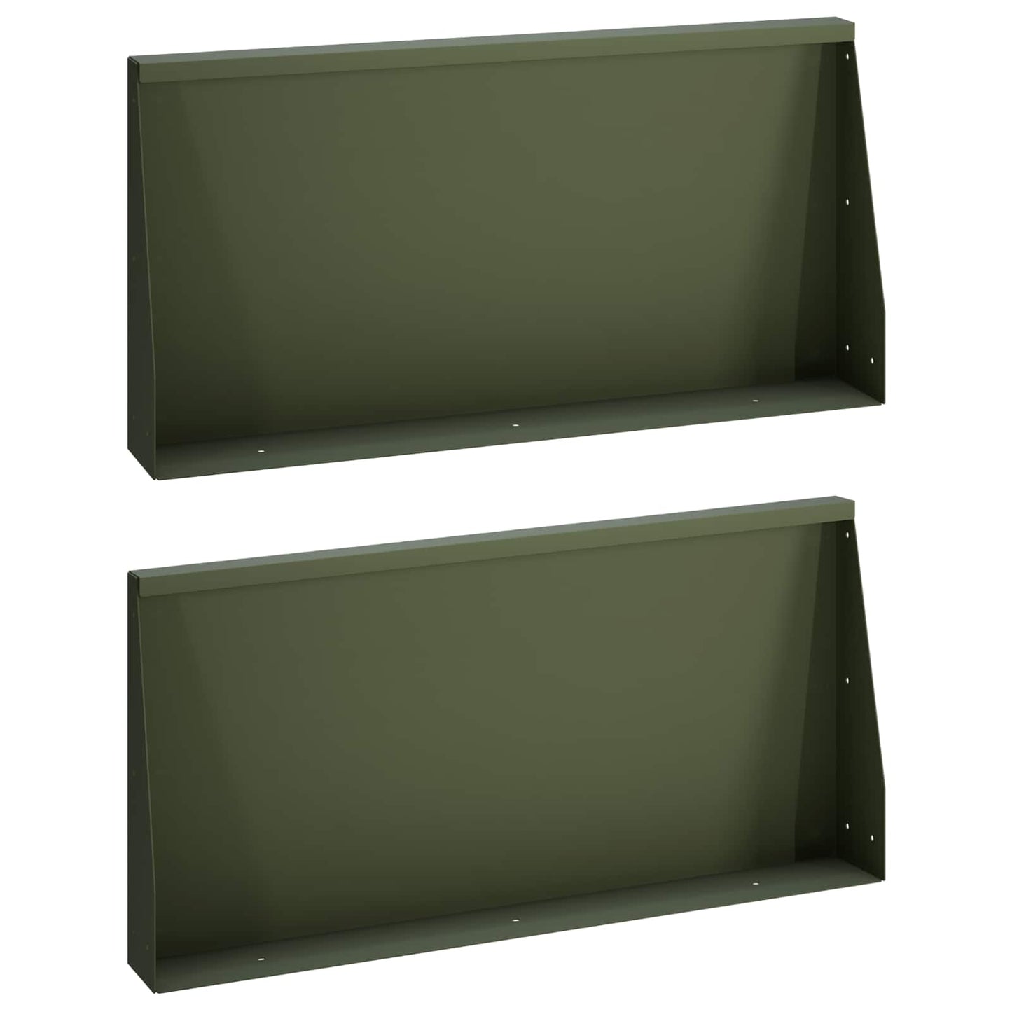 vidaXL Τοίχος Στήριξης 2 τμχ. 80 x 12 x 50 εκ. Ατσάλι Λαδί