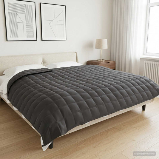 vidaXL Βάρος Κουβέρτα Ανθρακί 200 x 230 cm 9 kg 100% Βαμβάκι 205T