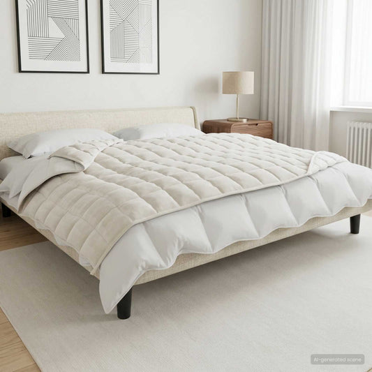 vidaXL Βάρος Κουβέρτα Λευκό 137 x 200 cm 10 kg 100% Βαμβάκι 205T