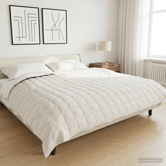 vidaXL Βάρος Κουβέρτα Λευκό 200 x 230 cm 9 kg 100% Βαμβάκι 205T