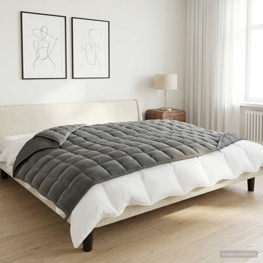 vidaXL Βάρος Κουβέρτα Ανθρακί 152 x 203 cm 7 kg 100% Βαμβάκι 205T