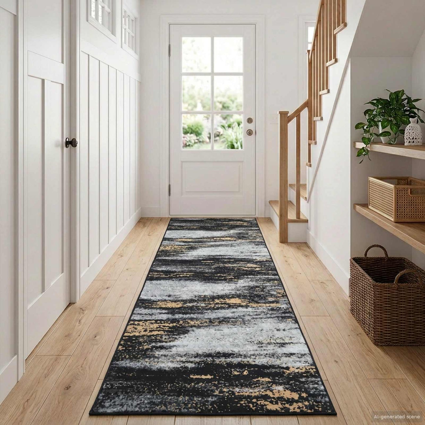 vidaXL Χαλί Runner LESAKA Μαύρο και Χρυσό 50 x 450 εκ.