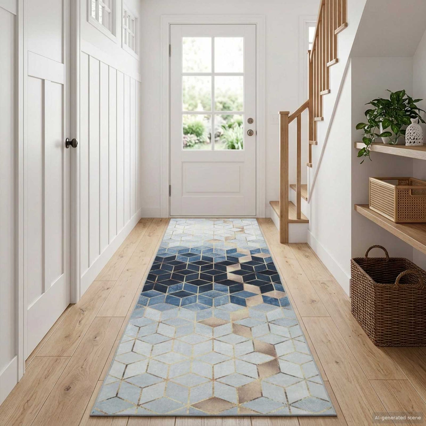 vidaXL Χαλί Runner LESAKA Ασημί 100 x 200 cm Διαμαντένιο βελούδο