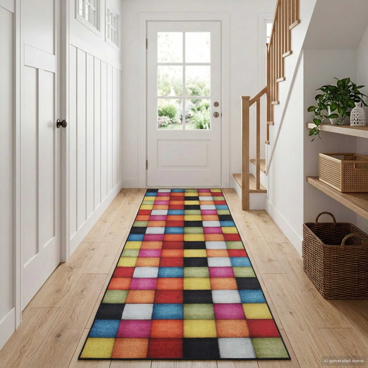 vidaXL Χαλί Runner LESAKA πολύχρωμο 50 x 450 εκ. Διαμαντένιο βελούδο