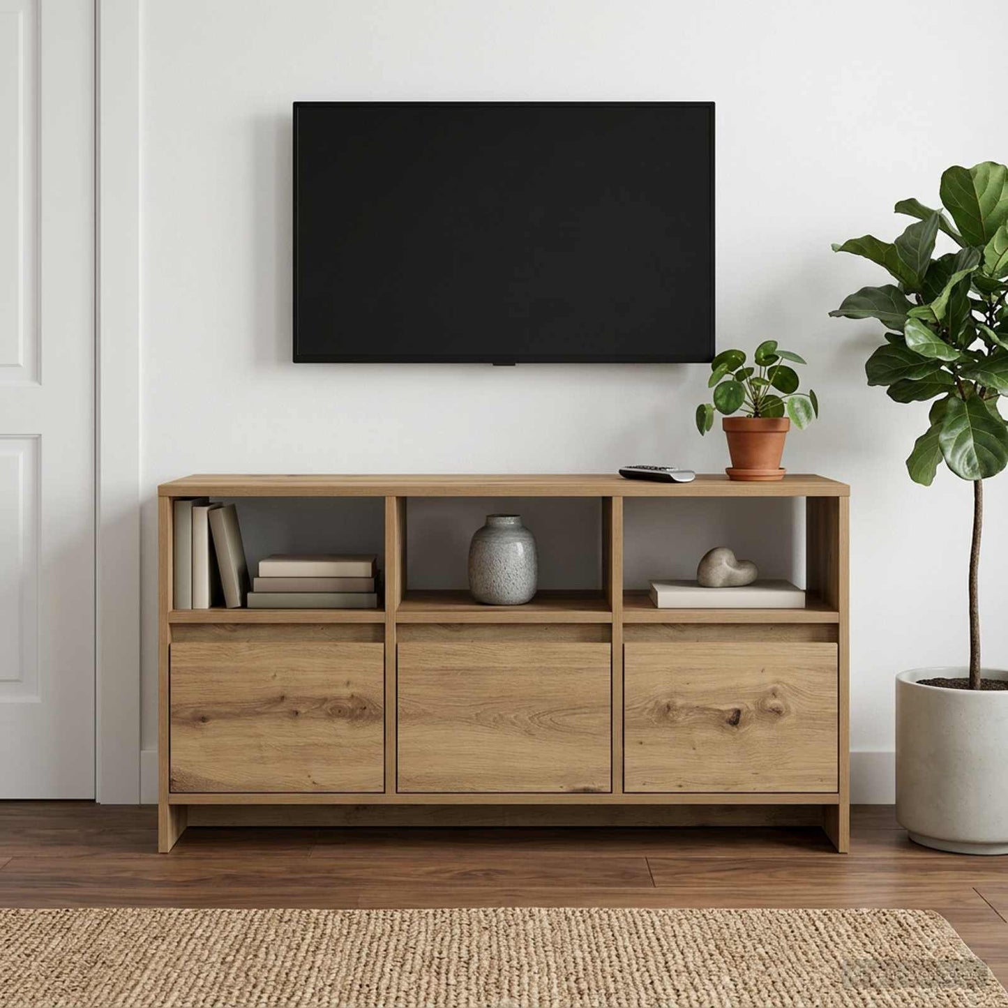 vidaXL Έπιπλο τηλεόρασης 102 x 37,5 x 52,5 εκ Artisan Δρυς