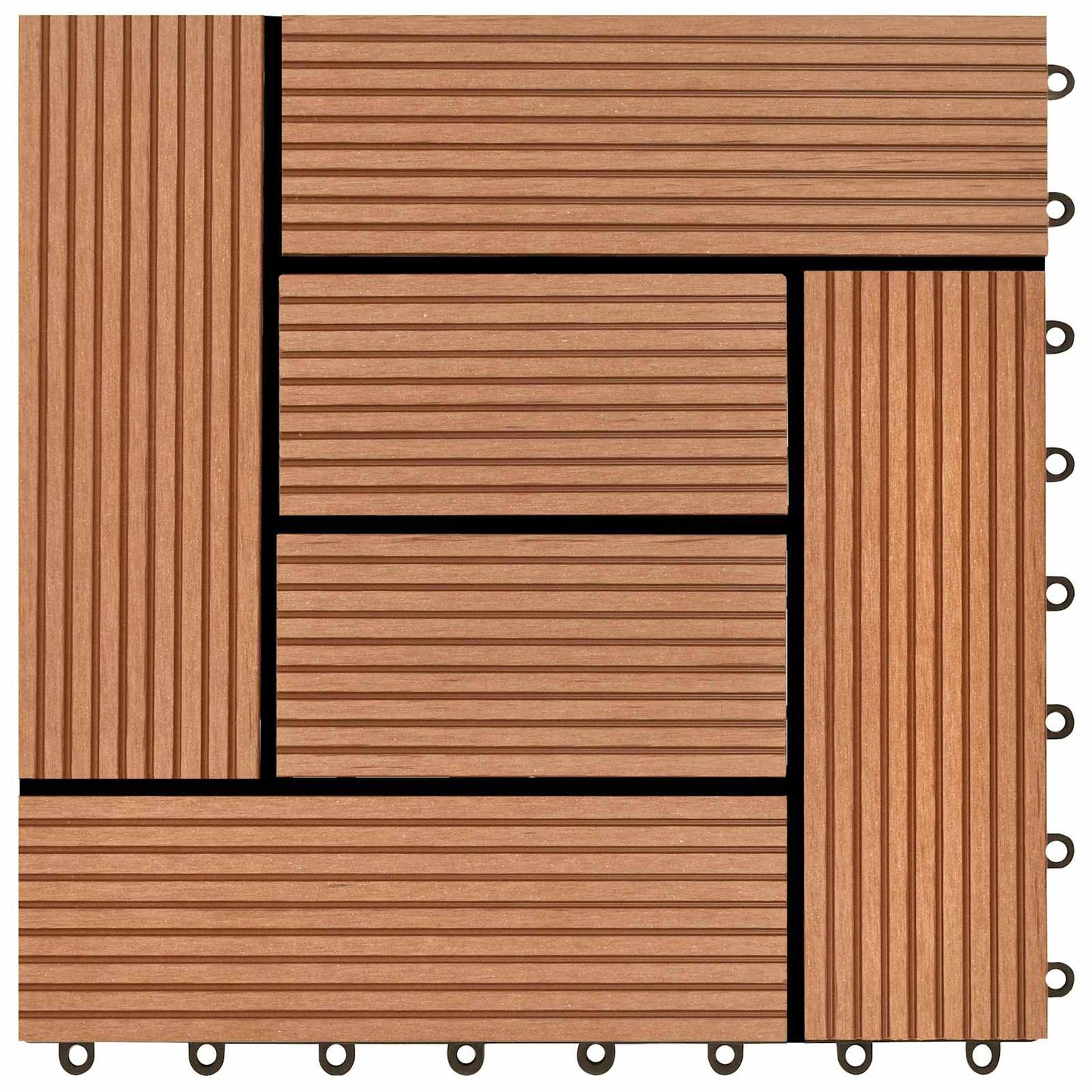 vidaXL Πλάκα Κατασκευής 22 τμχ. Καφέ 30 x 30 cm WPC