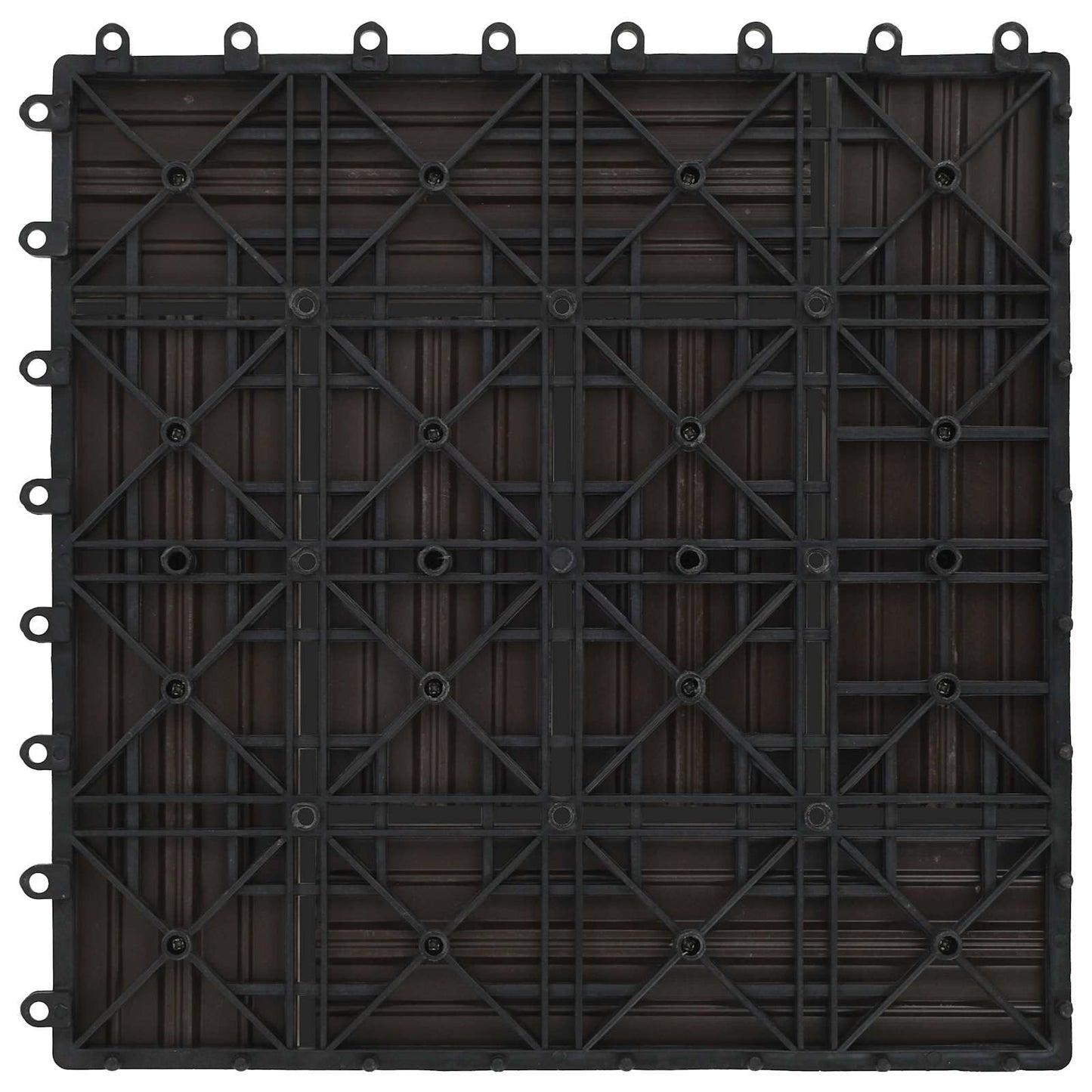 vidaXL Πλάκα Κατασκευής 22 τμχ. Σκούρο Καφέ 30 x 30 cm WPC