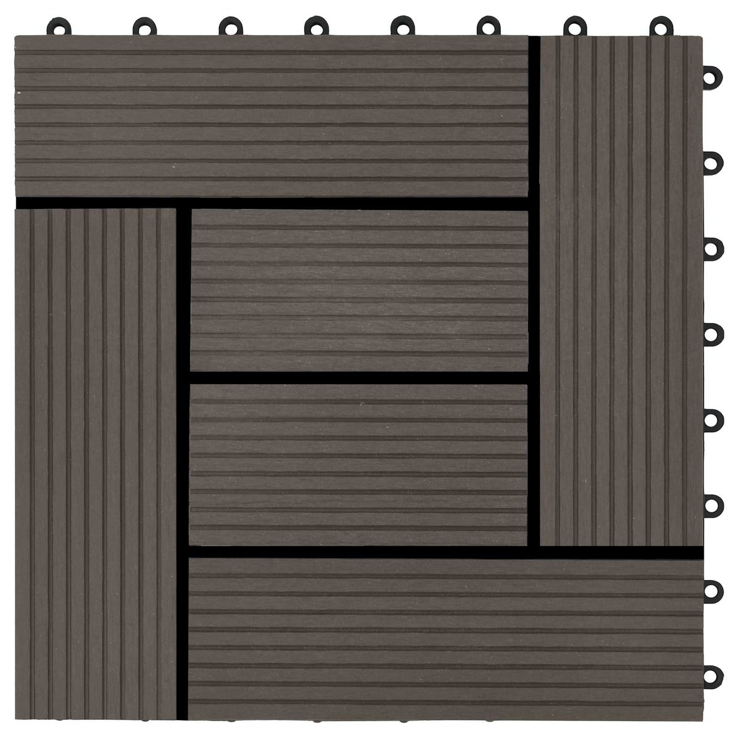 vidaXL Πλάκα Κατασκευής 22 τμχ. Σκούρο Καφέ 30 x 30 cm WPC