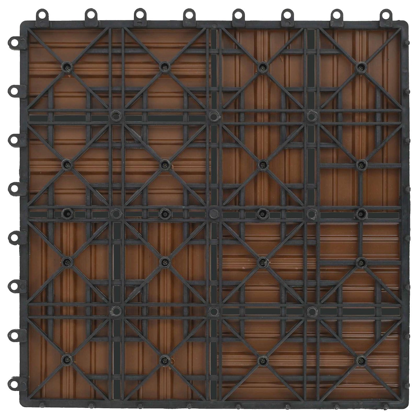 vidaXL Πλάκα Κατασκευής 22 τμχ. Ξύλο teak 30 x 30 cm WPC