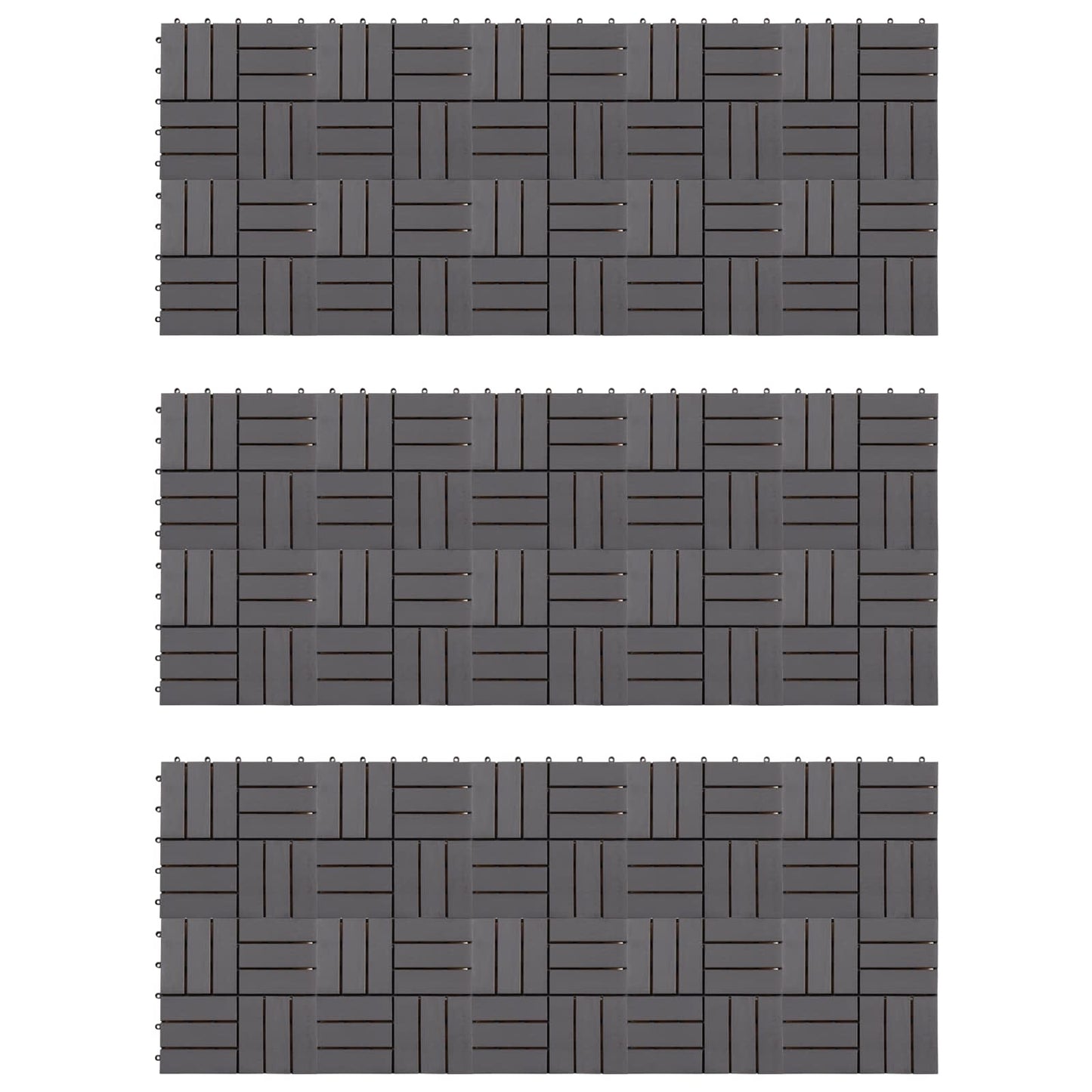 vidaXL Πλάκα Κατασκευής 30 τεμ. Γκρι 30 x 30 cm Ξύλο Ακακίας