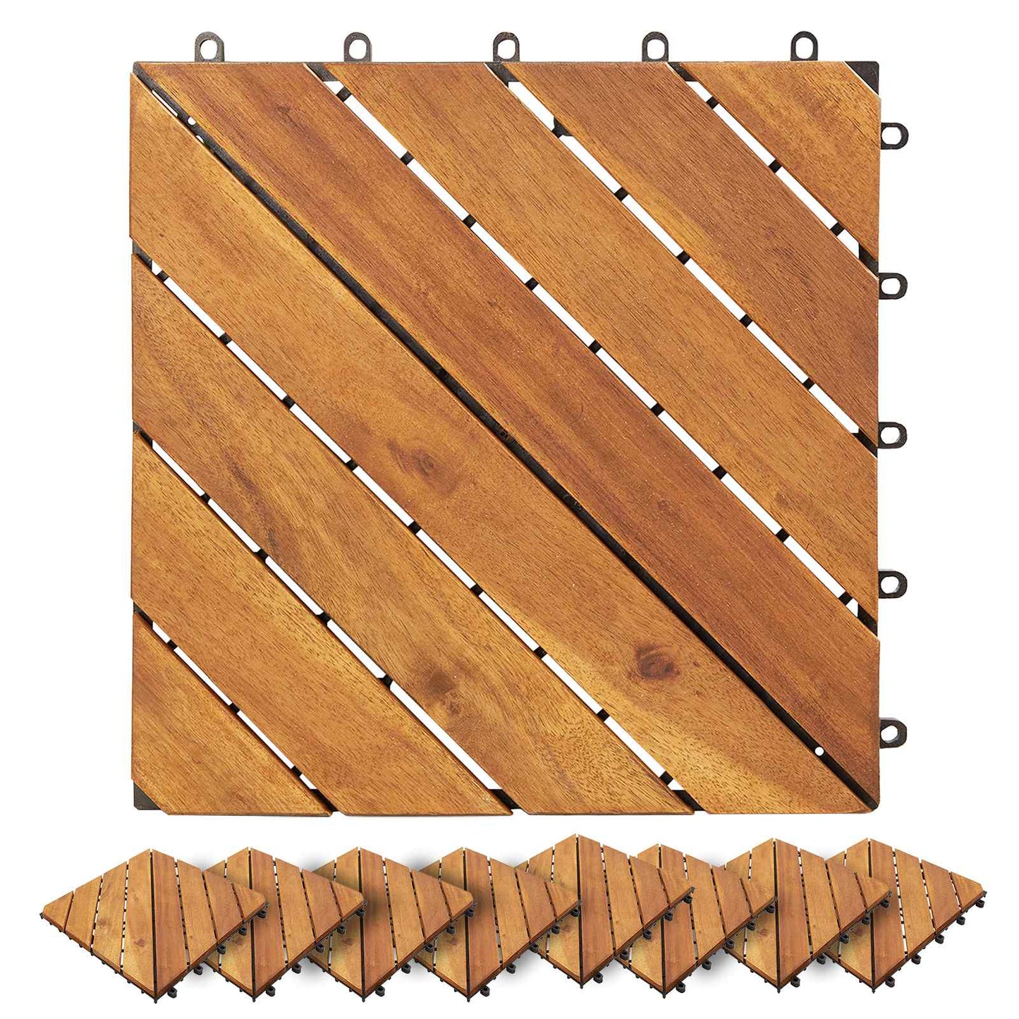 vidaXL Πλάκα Κατασκευής 30 pcs Καφέ 30 x 30 cm Ξύλο Ακακίας