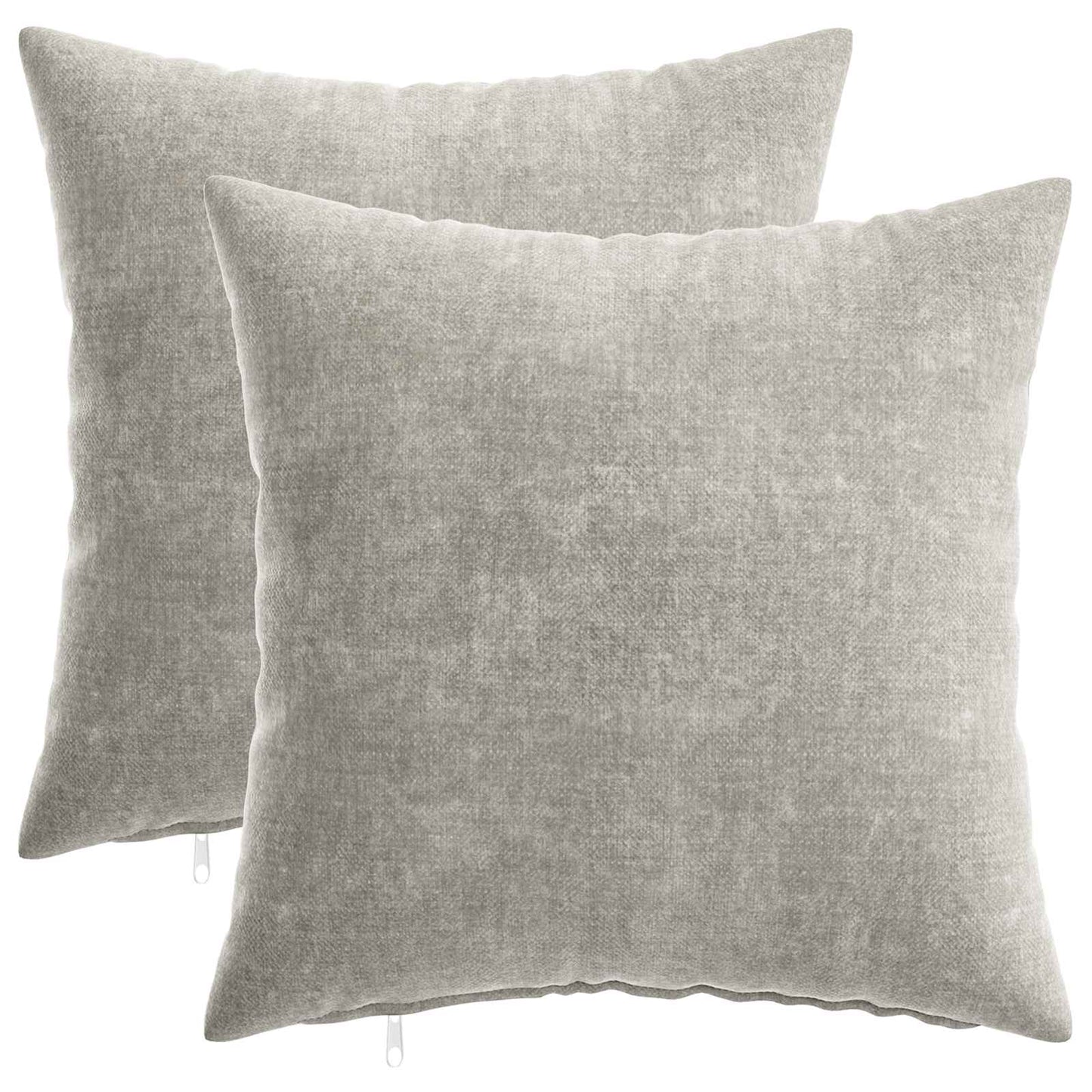 vidaXL Μαξιλάρι 2 τμχ. HEERLEN Ανοιχτό γκρι 35 x 35 cm Ύφασμα Chenille